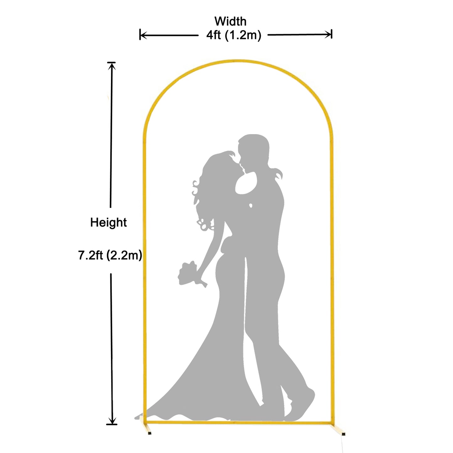iEventStar Arch Backdrop Stand Gold Metal Wedding Arch Frame Balloon Arch Stand for Wedding Birthday Party Decoration