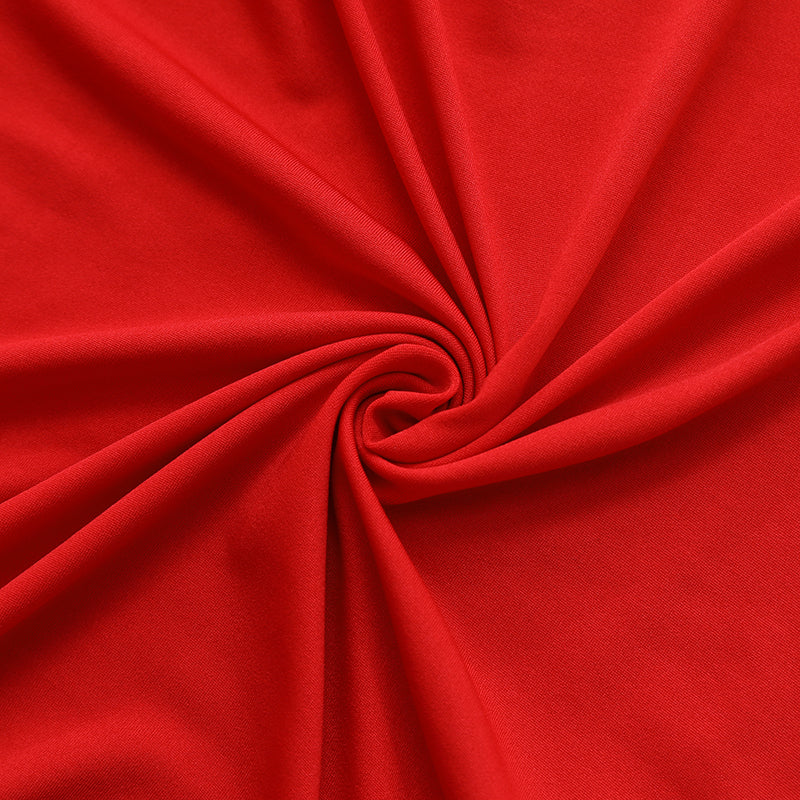 iEventStar 32'' Xmas Highboy Cocktail Round Stretch Spandex Fitted Table Cover Christmas Green High Top Square Corners Tablecloth Red