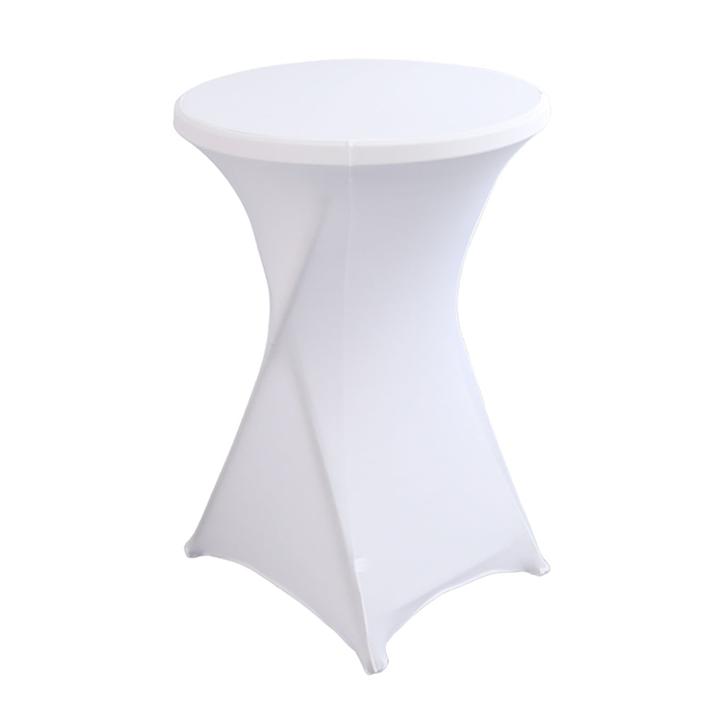 iEventStar 32'' Xmas Highboy Cocktail Round Stretch Spandex Fitted Table Cover Christmas Green High Top Square Corners Tablecloth Red