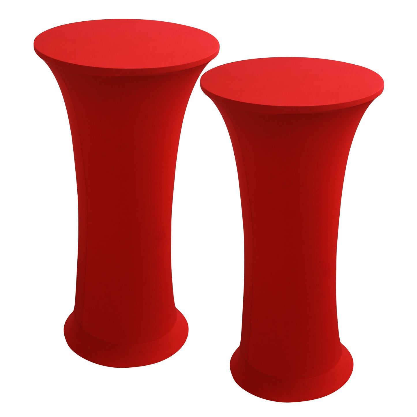 iEventStar 2 Pcs 24"x43" Fitted Stretch Cocktail Table Cover Xmas Red Highboy High Top Round Bottom Cocktail Tablecloth for Party Pub Banquet Bistro Black