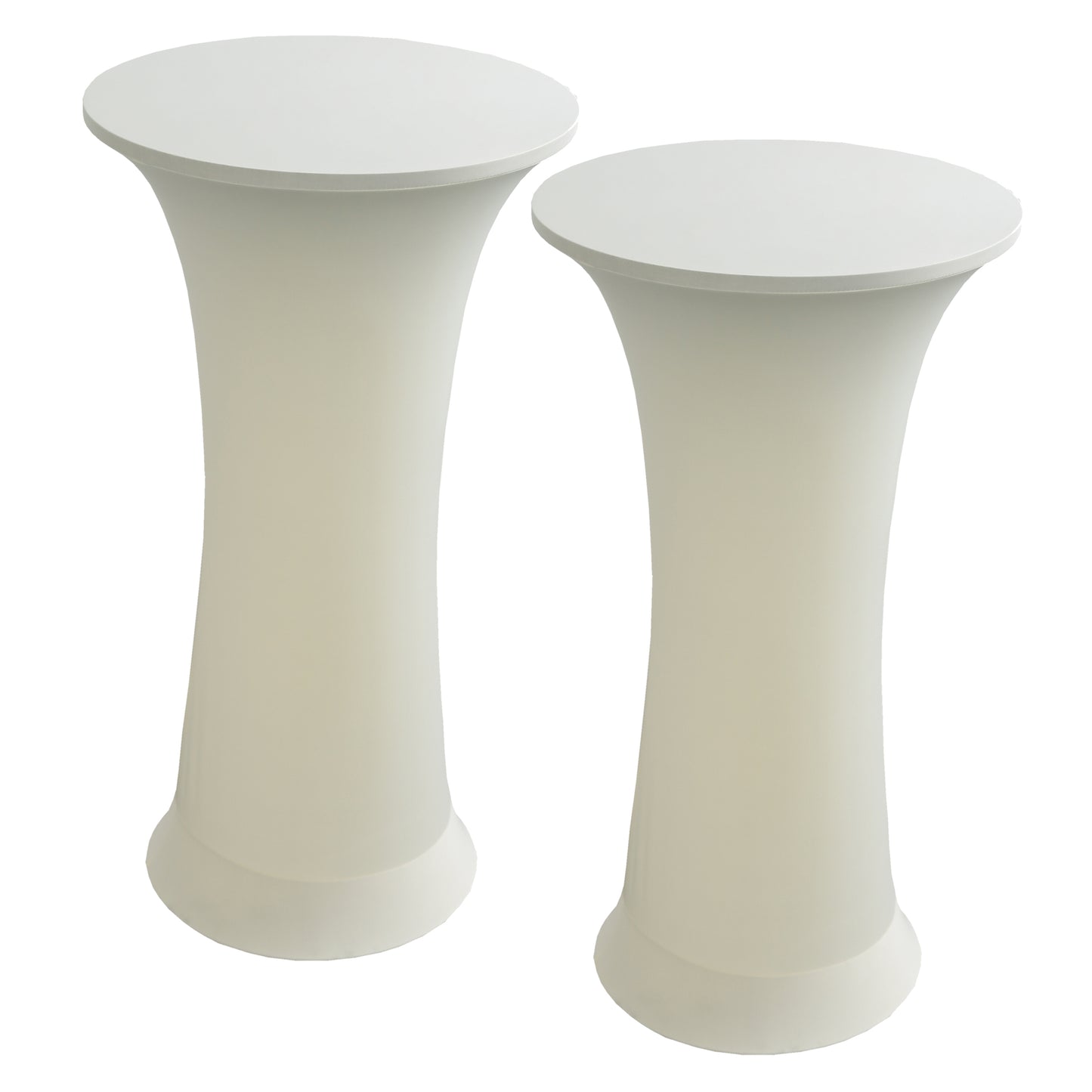 iEventStar 2 Pcs 24"x43" Fitted Stretch Cocktail Table Cover Xmas Red Highboy High Top Round Bottom Cocktail Tablecloth for Party Pub Banquet Bistro Black