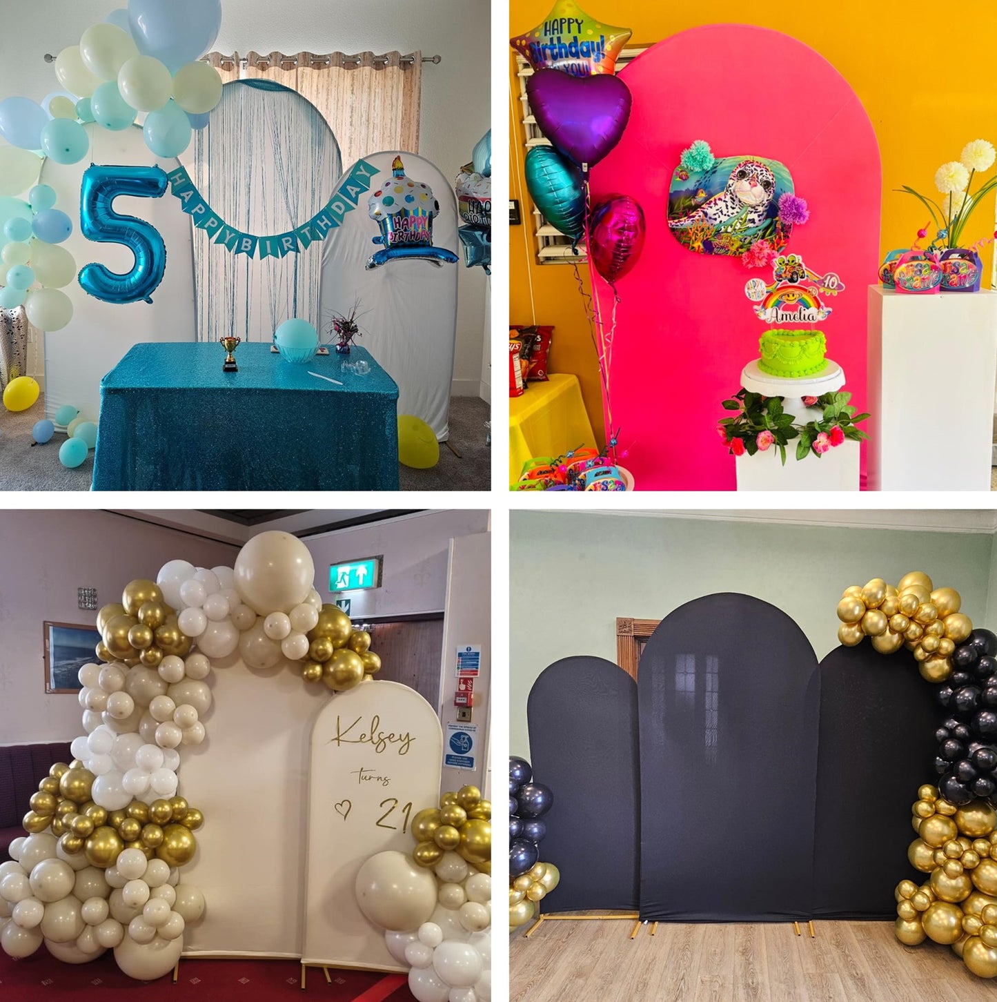 iEventStar Arch Backdrop Stand Gold Metal Wedding Arch Frame Balloon Arch Stand for Wedding Birthday Party Decoration