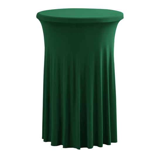 iEventStar 32" Highboy Cocktail Round Stretch Spandex Table Cover Hunter Green Christmas Table Skirt High Top Tablecloth
