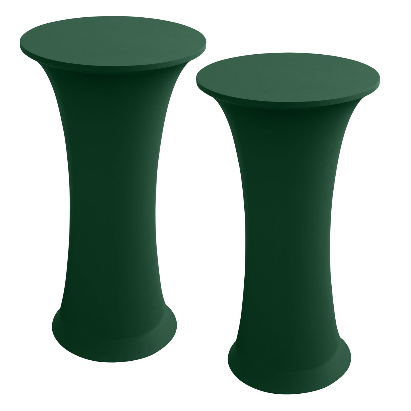 iEventStar 2 Pcs 24"x43" Fitted Stretch Cocktail Table Cover Xmas Red Highboy High Top Round Bottom Cocktail Tablecloth for Party Pub Banquet Bistro Black