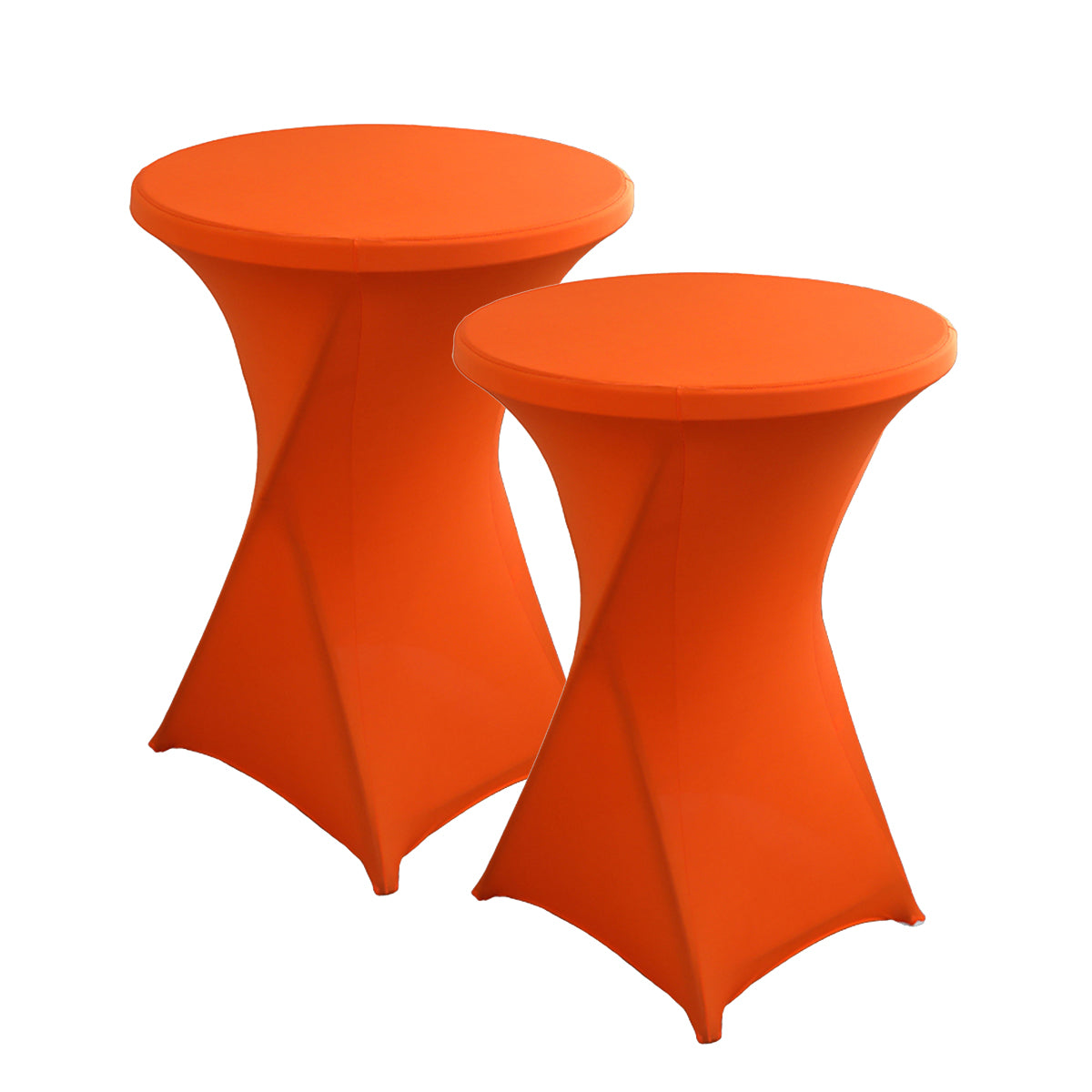 iEventStar 2 Packs 32" Highboy Fall Cocktail Table Cover Round Stretch Spandex Fitted High Top Square Corners Tablecloth Orange