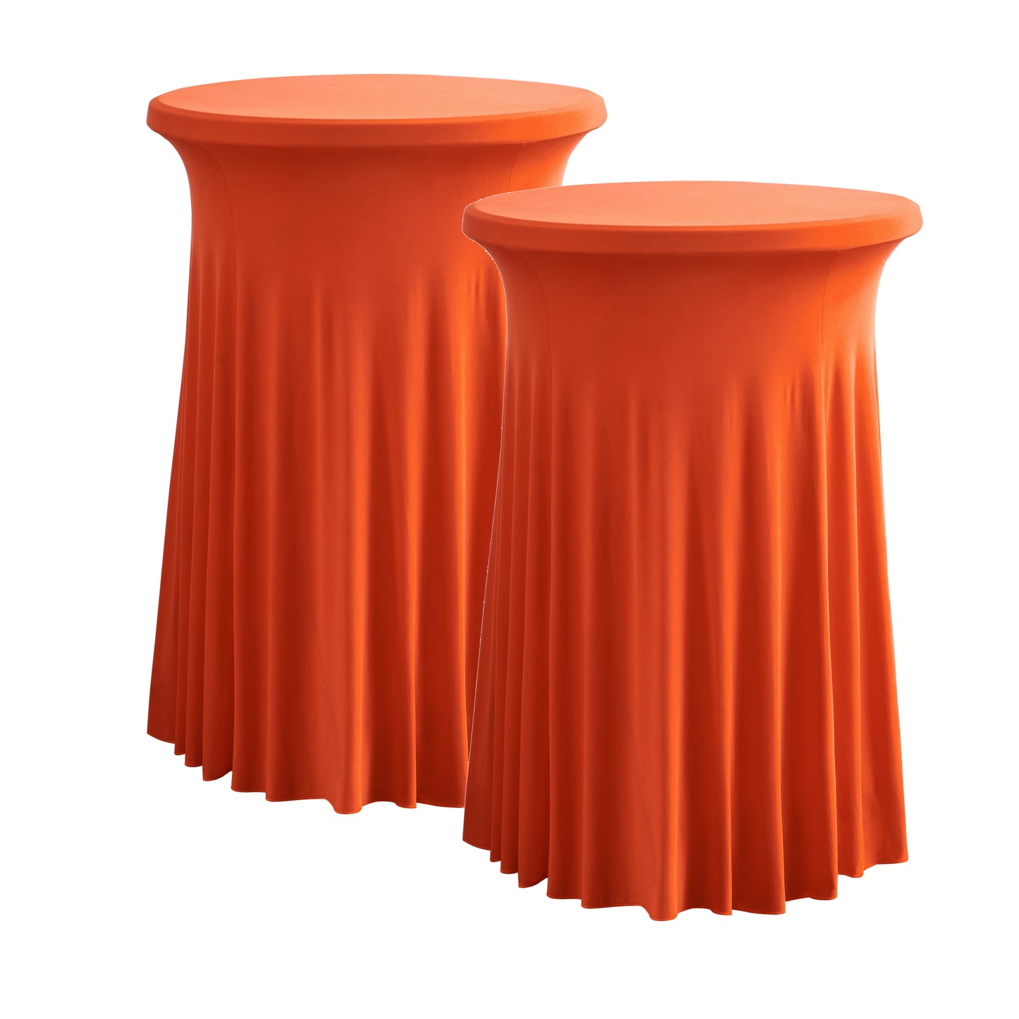 iEventStar 2Pcs 32" Xmas Highboy Cocktail Round Stretch Spandex Table Cover Hunter Green Christmas Table Skirt High Top Tablecloth