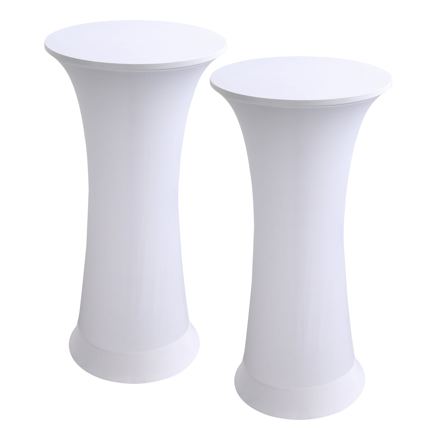 iEventStar 2 Pcs 24"x43" Fitted Stretch Cocktail Table Cover Xmas Red Highboy High Top Round Bottom Cocktail Tablecloth for Party Pub Banquet Bistro Black