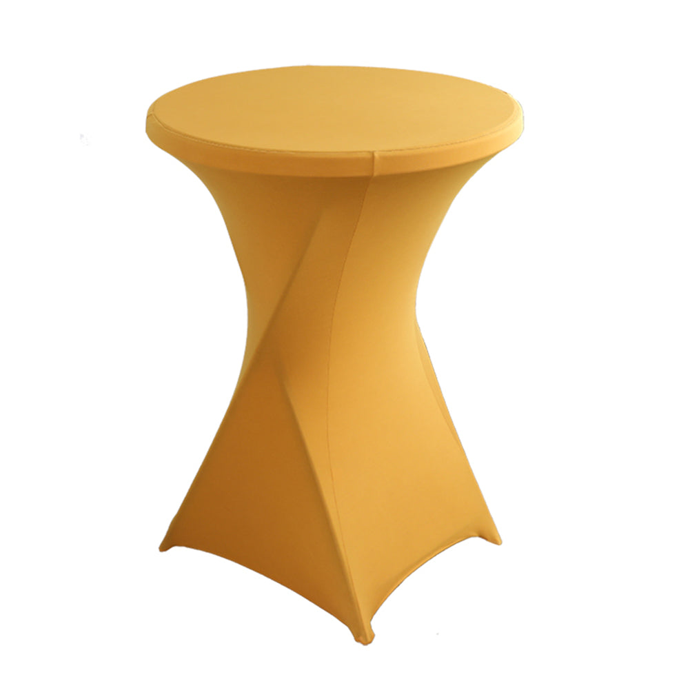 iEventStar 32'' Xmas Highboy Cocktail Round Stretch Spandex Fitted Table Cover Christmas Green High Top Square Corners Tablecloth Red