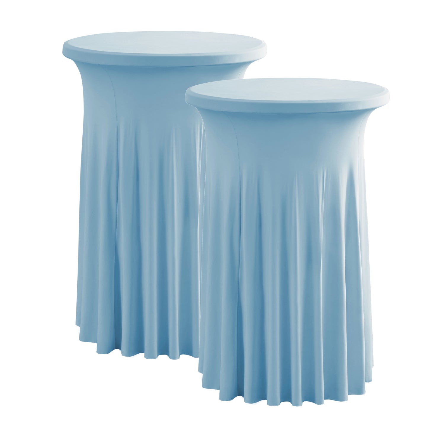 iEventStar 2Pcs 32" Xmas Highboy Cocktail Round Stretch Spandex Table Cover Hunter Green Christmas Table Skirt High Top Tablecloth