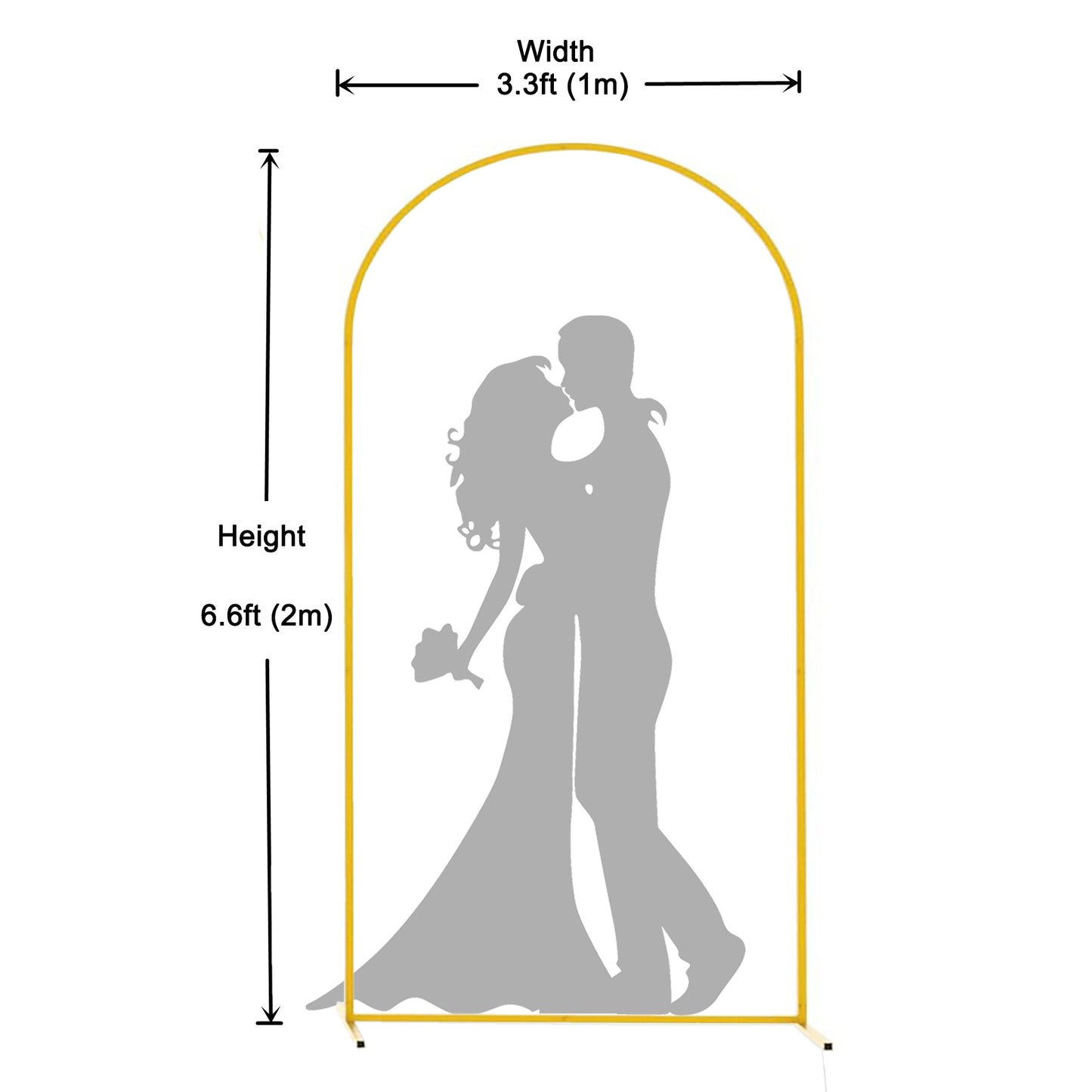 iEventStar Arch Backdrop Stand Gold Metal Wedding Arch Frame Balloon Arch Stand for Wedding Birthday Party Decoration
