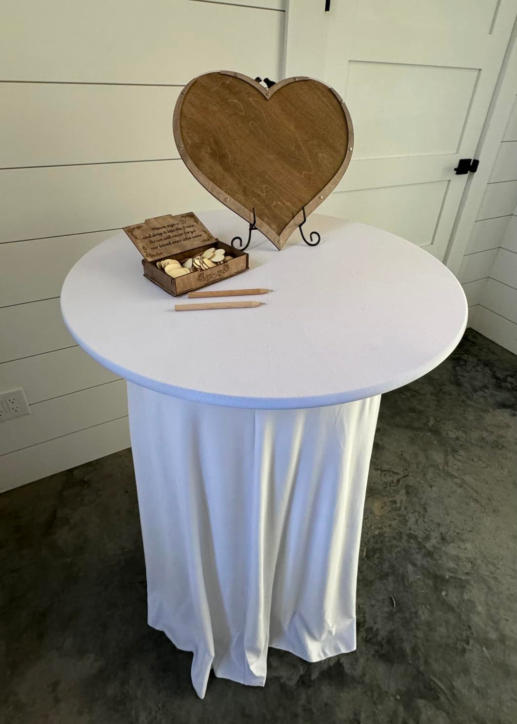 iEventStar 2Pcs 32" Xmas Highboy Cocktail Round Stretch Spandex Table Cover Hunter Green Christmas Table Skirt High Top Tablecloth