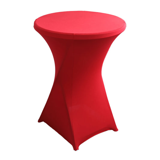 iEventStar 32'' Xmas Highboy Cocktail Round Stretch Spandex Fitted Table Cover Christmas Green High Top Square Corners Tablecloth Red