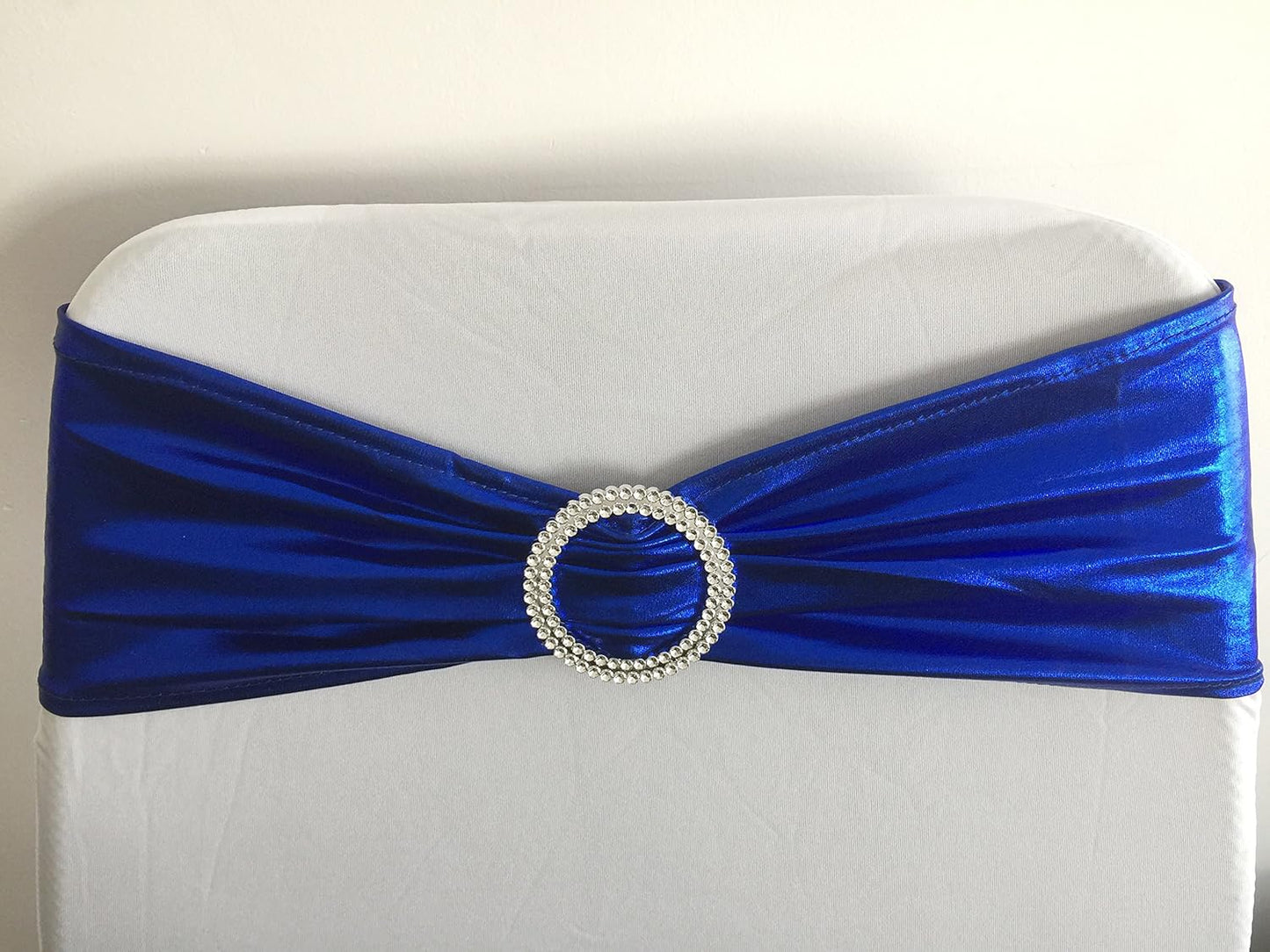 iEventStar 10PCS Red Chair Sashes Chair Bow Chair Decoration Spandex Stretch Band with Buckle Slider for Wedding Party Events