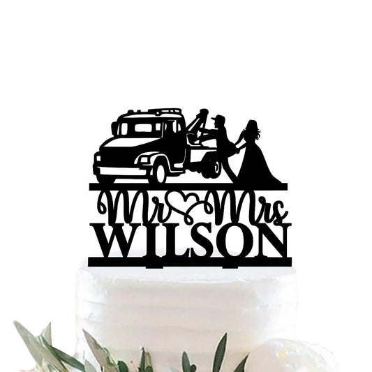 iEventStar Truck Wedding Cake Topper Trucker Cake Toppers Wedding Cakes Toppers Pickup Truck Cake Topper Bride and Groom Truck Party Decorating