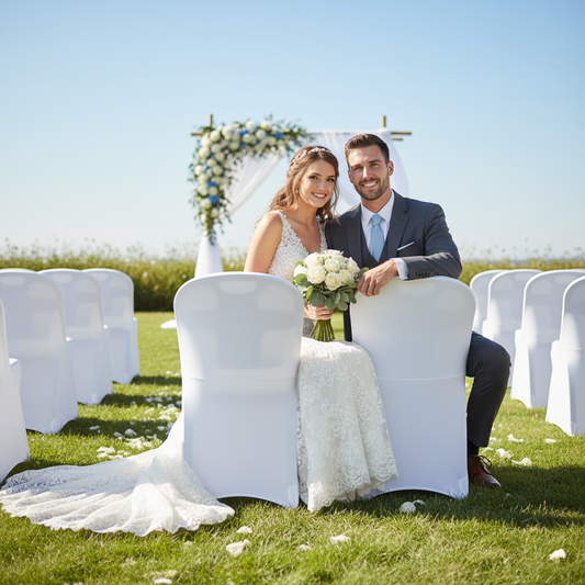 iEventStar Spandex Folding Chair Cover Covers Stretch Chair Protectors for Wedding Party Events Black