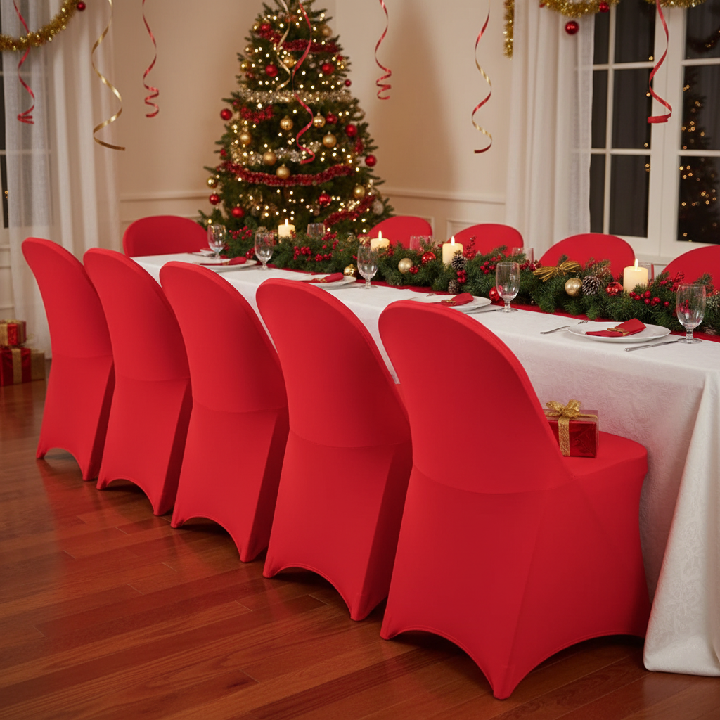 iEventStar Spandex Folding Chair Cover Covers Stretch Chair Protectors for Wedding Party Events Black