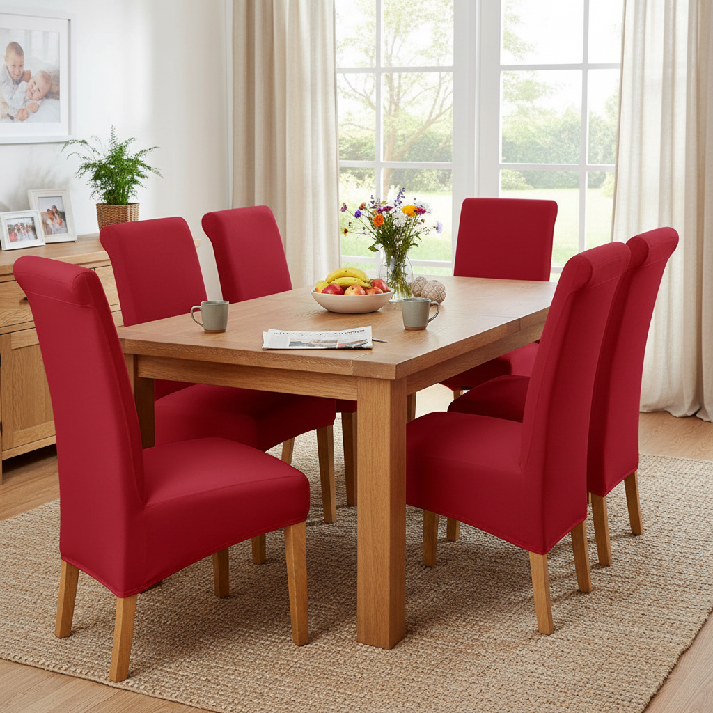 iEventStar Oversized Extra Large Size Christmas Chair Cover Red High Back Chair Covers Chair Protectors Seat Slipcovers for for All Seasons