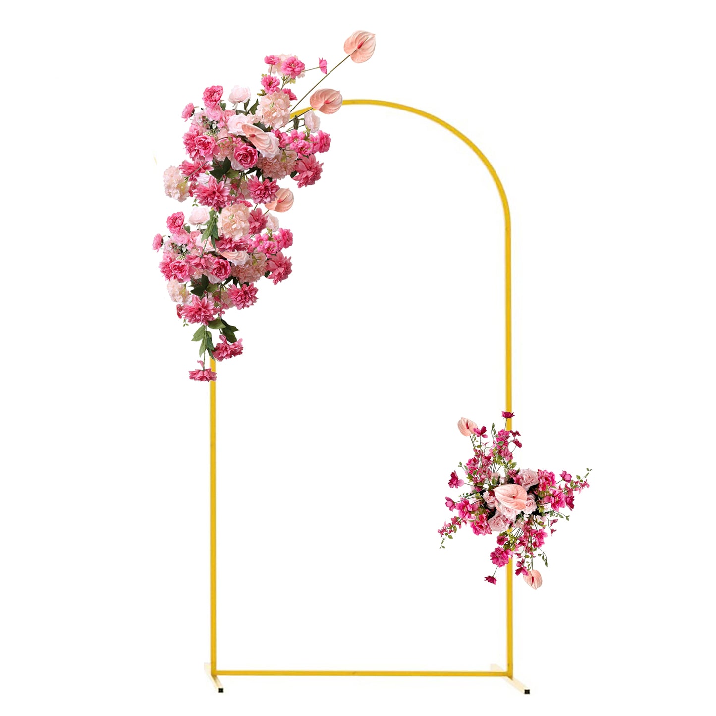 iEventStar Arch Backdrop Stand Gold Metal Wedding Arch Frame Balloon Arch Stand for Wedding Birthday Party Decoration
