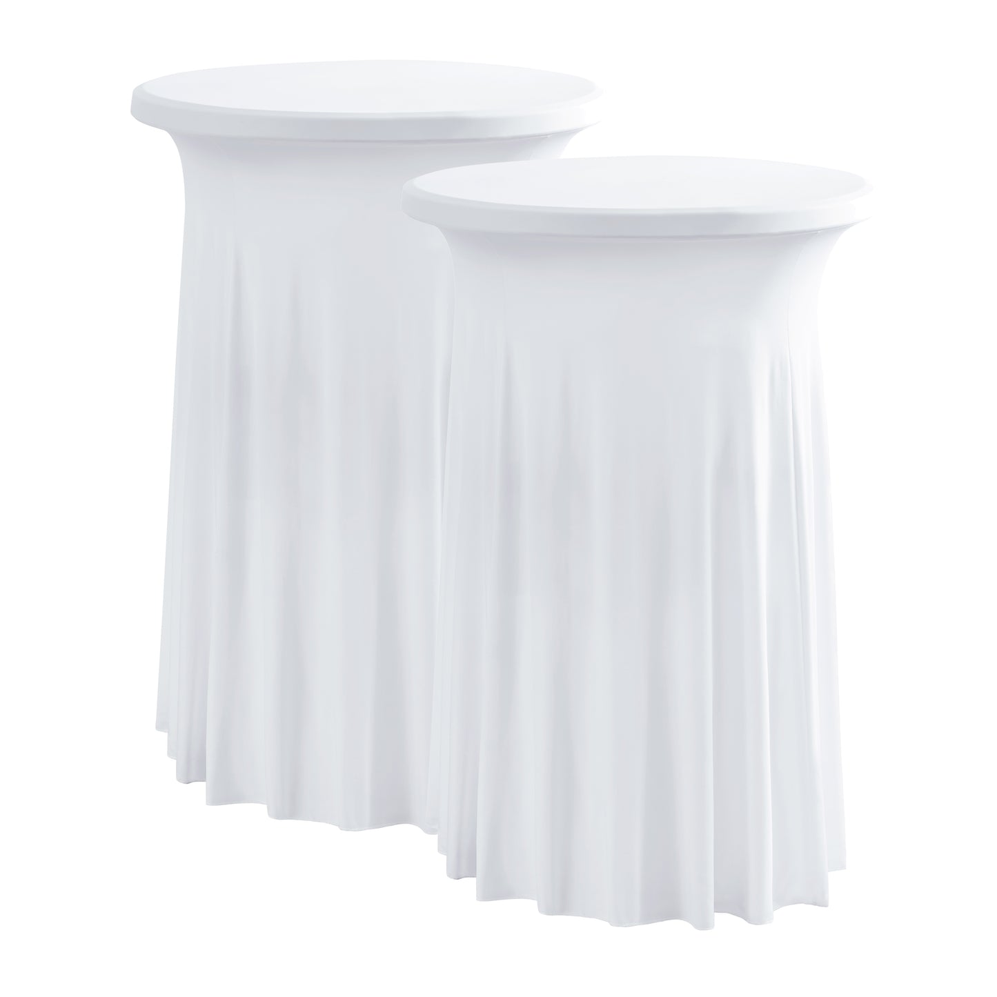 iEventStar 2Pcs 32" Xmas Highboy Cocktail Round Stretch Spandex Table Cover Hunter Green Christmas Table Skirt High Top Tablecloth