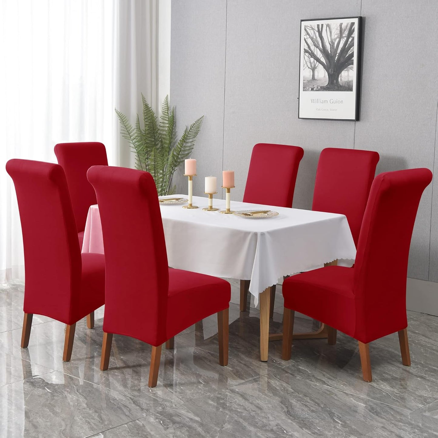 iEventStar Oversized Extra Large Size Christmas Chair Cover Red High Back Chair Covers Chair Protectors Seat Slipcovers for for All Seasons